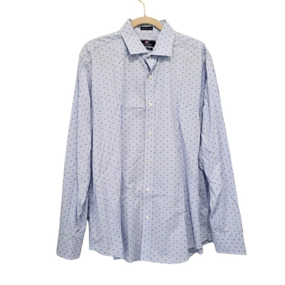 Vineyard Vines Cooper Shirt Mens XL Long Sleeve Button Up Premium 120s Blue